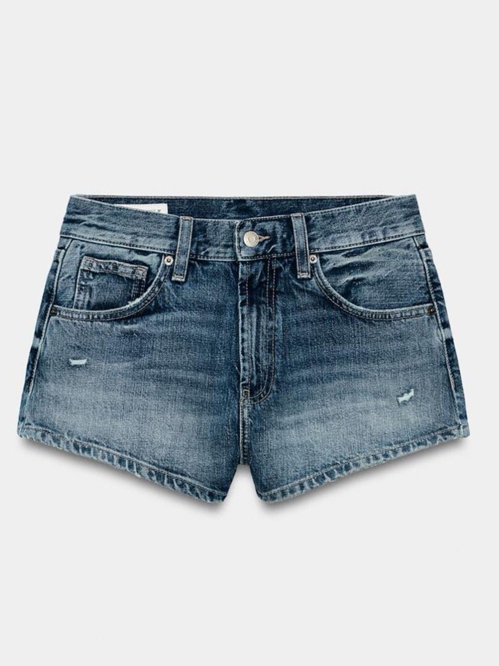 Zara Washed Blue Denim Shorts